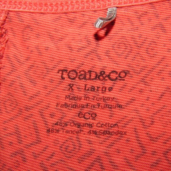 Toad & Co Salmon Pink Marley Short Sleeve V-Neck Shirt Dress Women's XL Xlarge - Picture 9 of 9